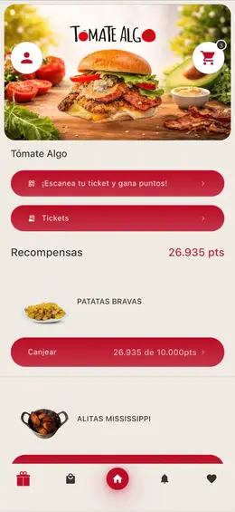 Programa de punts i recompenses de l'aplicació Tómate Algo